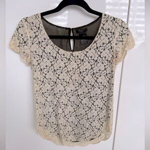 Vintage Aritzia Talula Cream Lace Women's Top